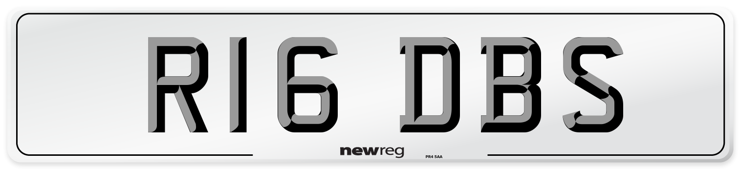 R16 DBS Number Plate from New Reg